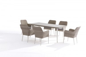 New Arrival China	Outdoor Dining Set With Square Table	- Outdoor Furniture CHESTER Alum. Rattan Dining Set – Jacrea