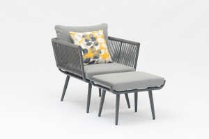 Arosa Aluminium Rope China Patio Furniture Lounge and Stool Lounge