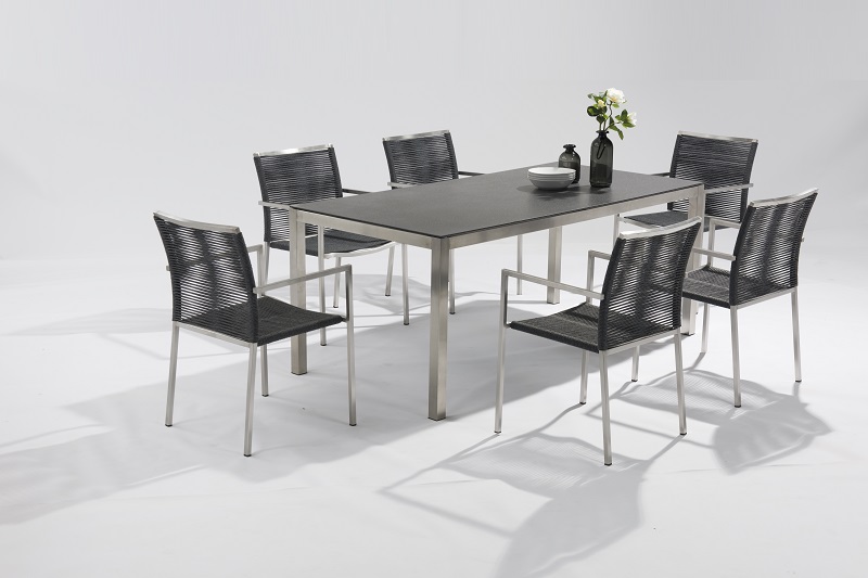 OEM Factory for	Alum. Wicker Dining Set	- Outdoor Furniture MELA Stainless Steel Rope Dining 7pcs Set – Jacrea